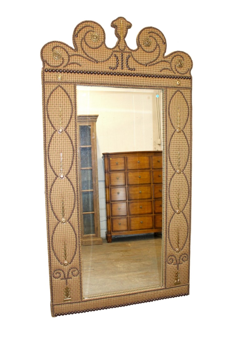 LARGE Lane Raymond Waites upholstered mirror 86x44 (1 of 5)