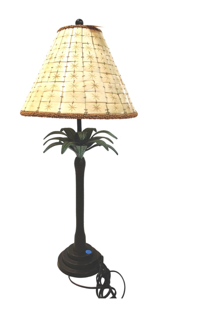 Tropical bronze palm tree decorator lamp - manner  Maitland Smith (1 of 4)