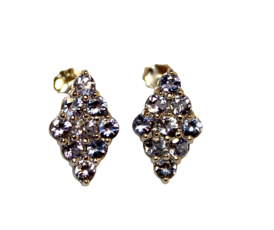Natural tanzanite 14k gold over sterling silver earrings: Natural tanzanite 14k gold over sterling silver earrings