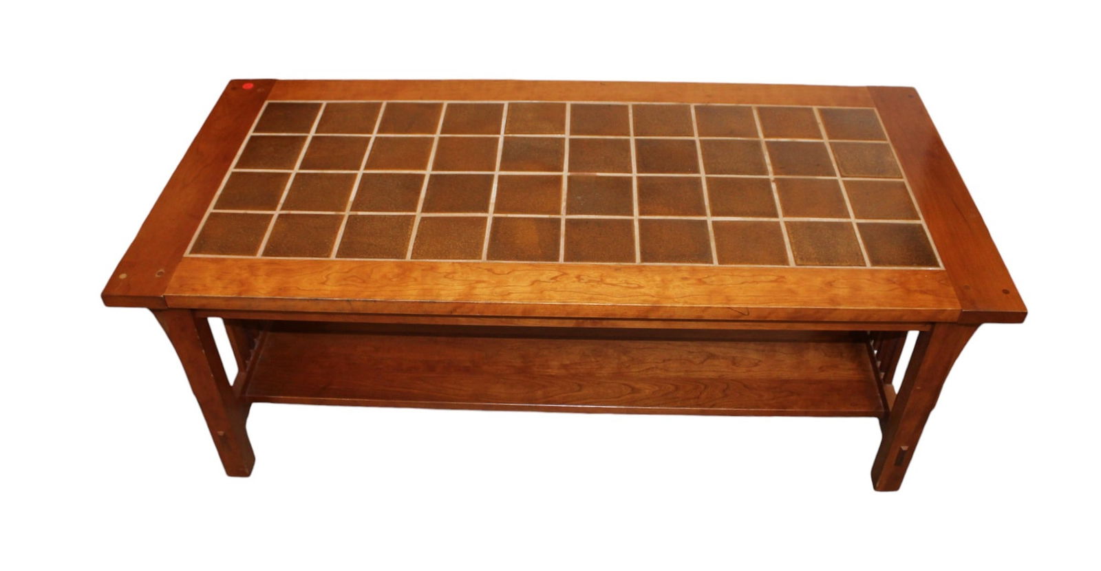 Stickley tile top arts & crafts coffee table - cherry (1 of 5)