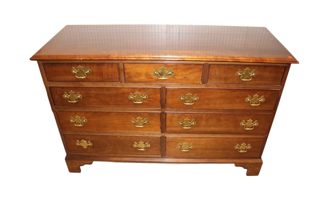 Stickley solid cherry nine drawer low chest (1 of 8)