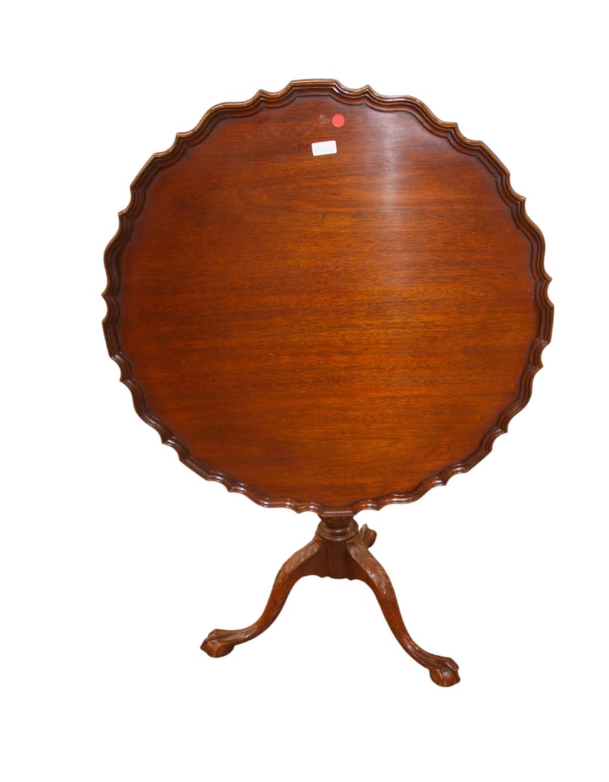 Biggs pie crust tilt top ball & claw table with paw feet (1 of 4)