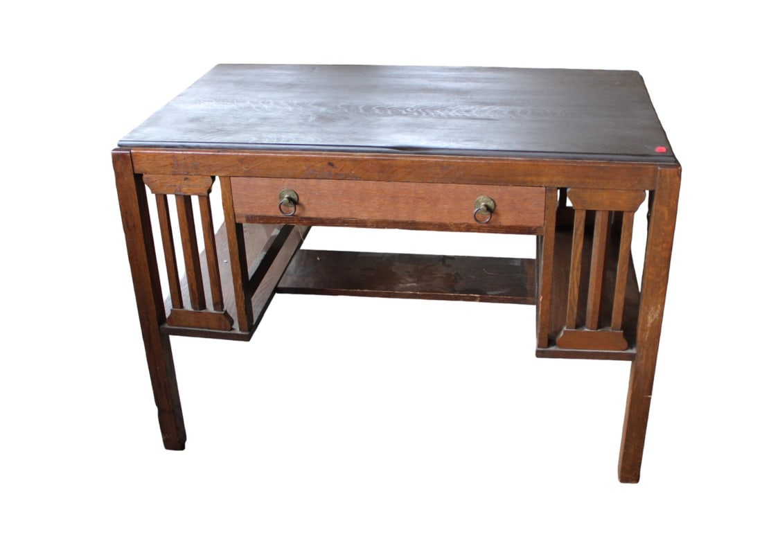 Antique mission oak library desk #1771 w/bookcase sides (1 of 4)