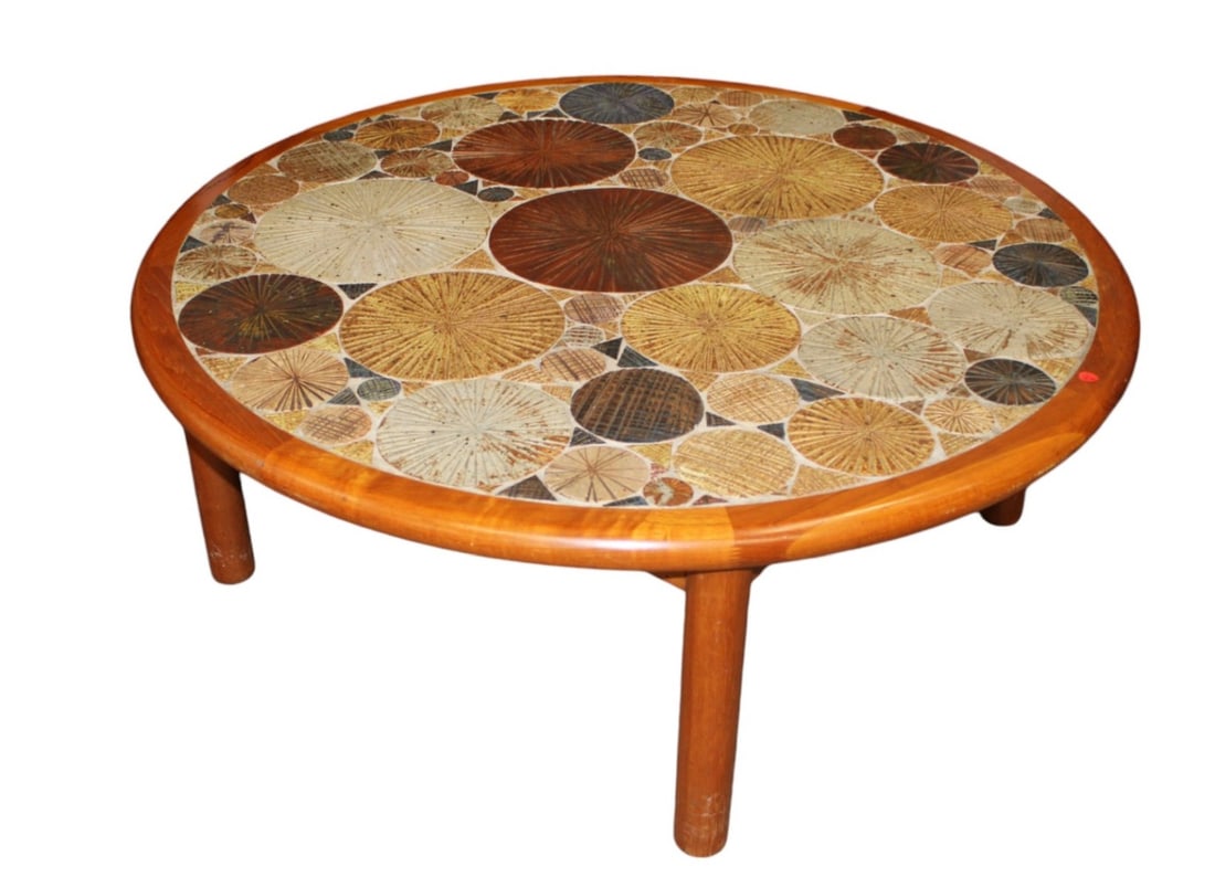 MCM danish walnut tile top coffee table Haslev, Denmark (1 of 5)
