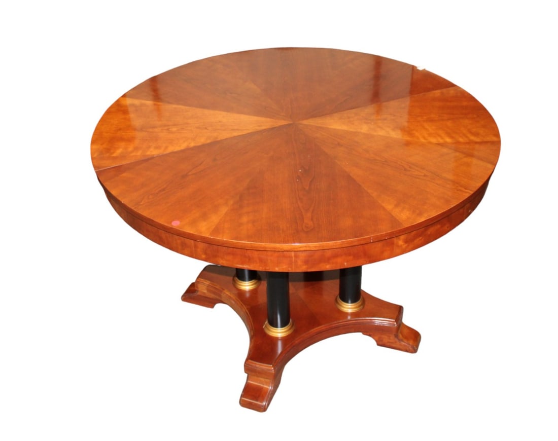 Ethan Allen Medallion Biedermeier pedestal dining room table (1 of 7)