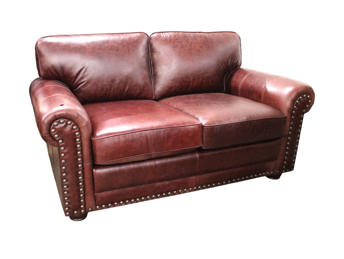 New Lea Unlimited Hardwick leather loveseat - Quality: New Lea Unlimited Hardwick leather loveseat. Quality. Structurally sound and in good condition, no noticeable issues. 35"h x 62"l x 40"d seat height 20"