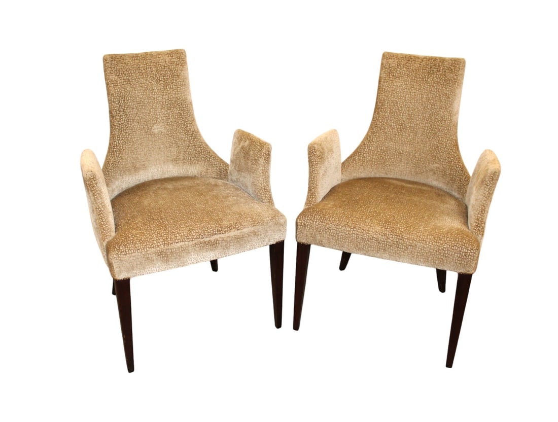 Nice pair of Baker shell arm chairs (1 of 9)