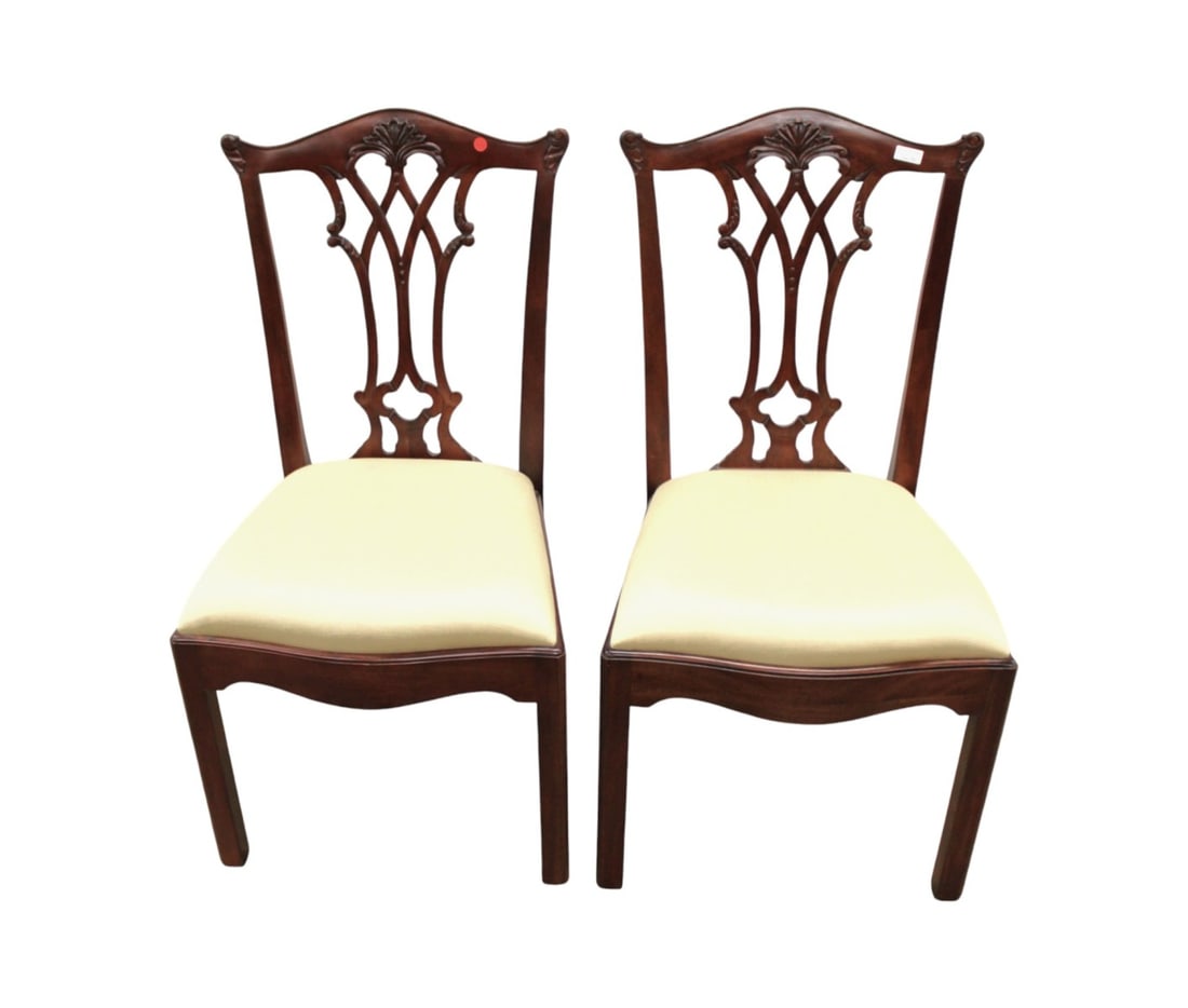 Pair Maitland Smith chippendale side dining room chairs (1 of 10)