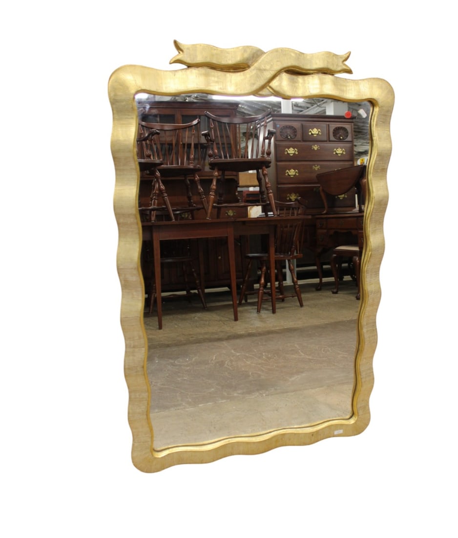 Nice art nouveau decorator mirror in wooden frame 49"h x 33"w (1 of 4)