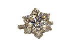 5 ct. moissanite 11mm round sterling silver ring with COA - size 7