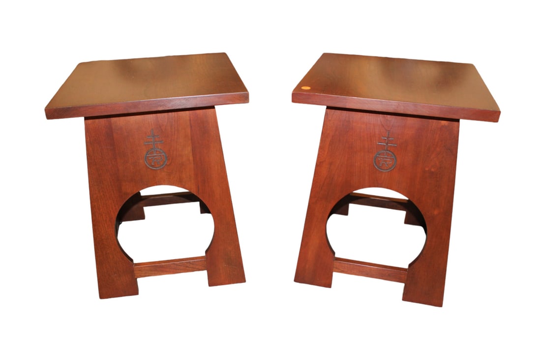 Nice pair Stickley mission stands, Roy Croft Collection, solid cherry (1 of 6)