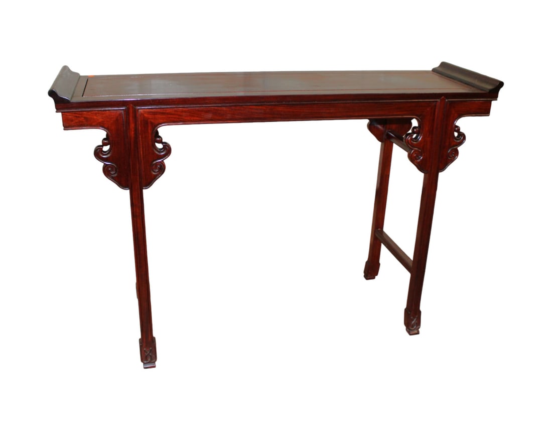 Asian hardwood carved alter table (1 of 6)