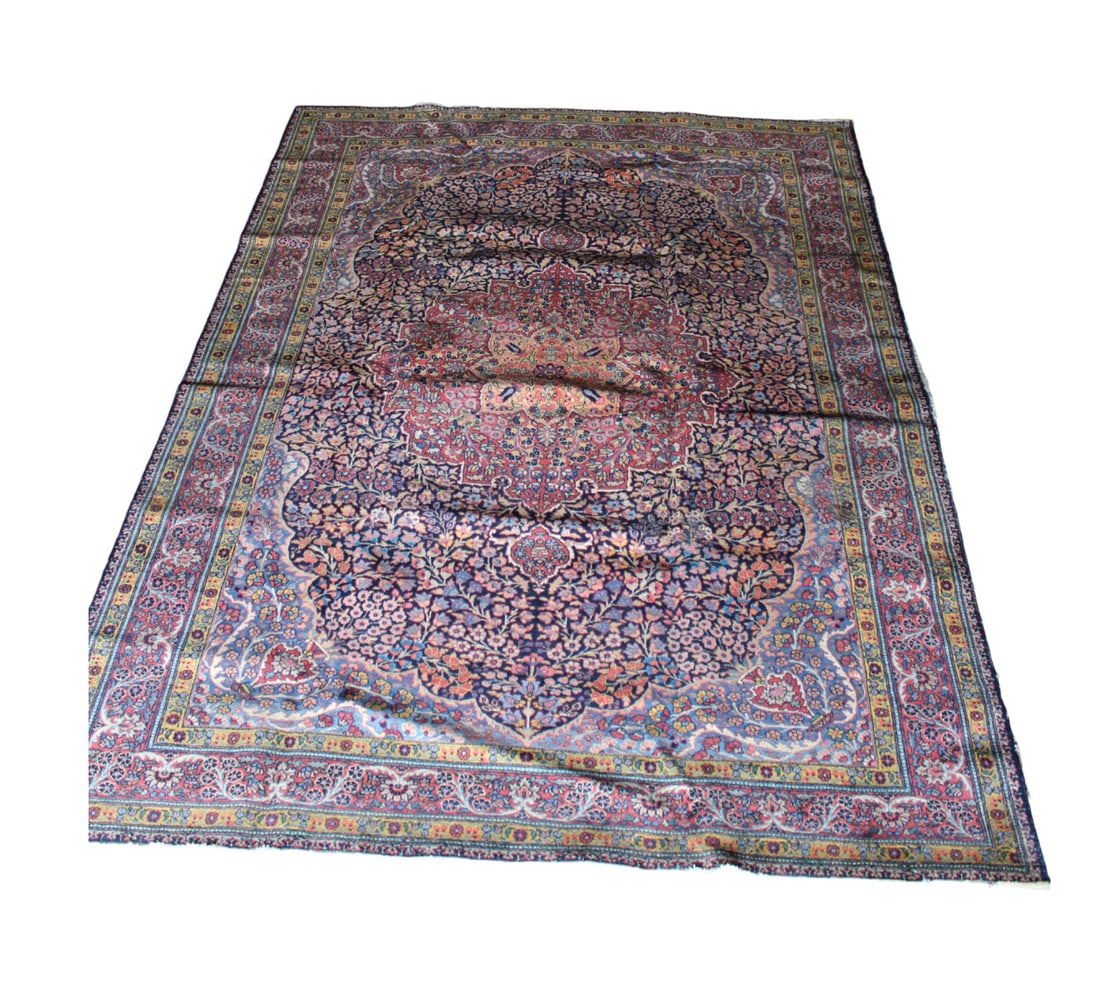 93.5" x 129.5" hand stitched rug does show age. (1 of 5)