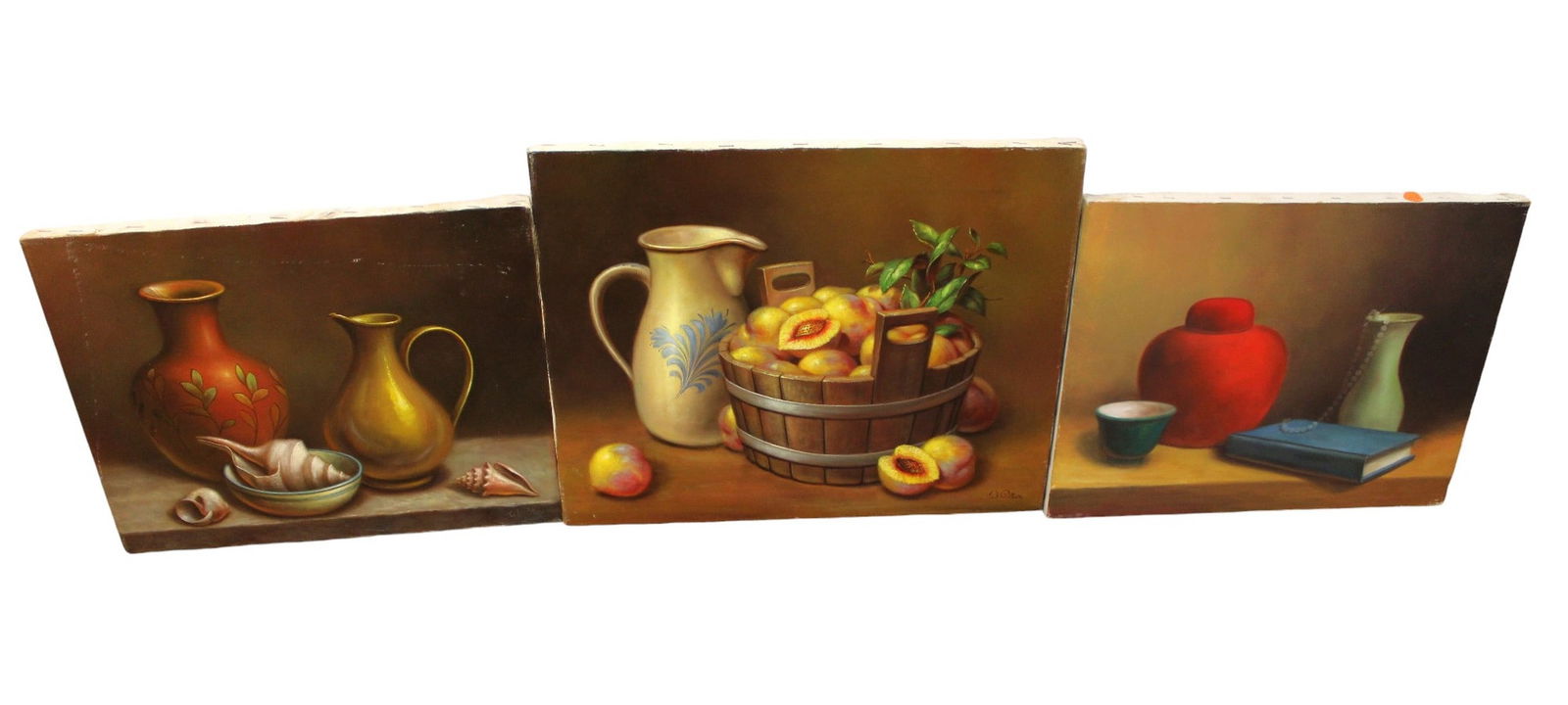 3 oil on canvases, unframed, 2 signed W. Pater. (2) 14"h x 18"l, (1) 16"h x 20"; (1 of 3)