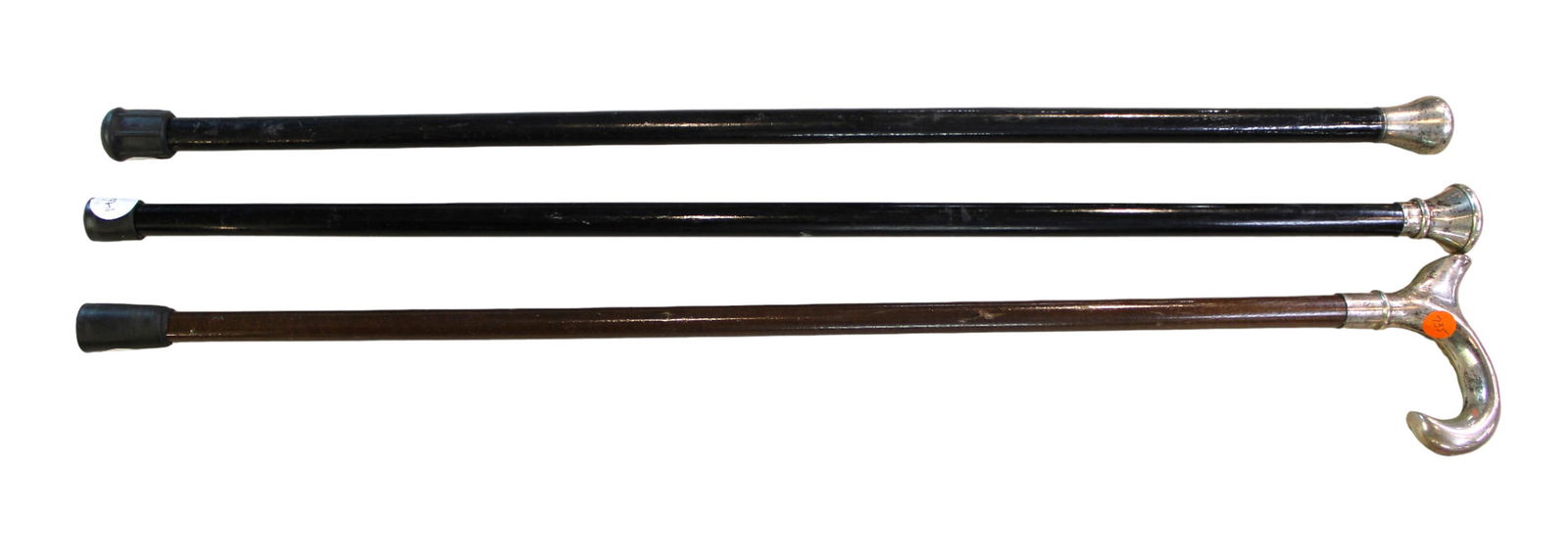 3 silver tip canes marked 925 sterling (1 of 3)