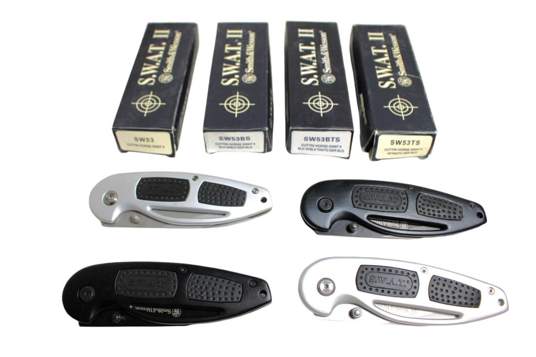 4 Smith & Wesson Knives Cuttin Horse SWAT, SW53TS, SW53, SW53BS, SW53BTS (1 of 8)