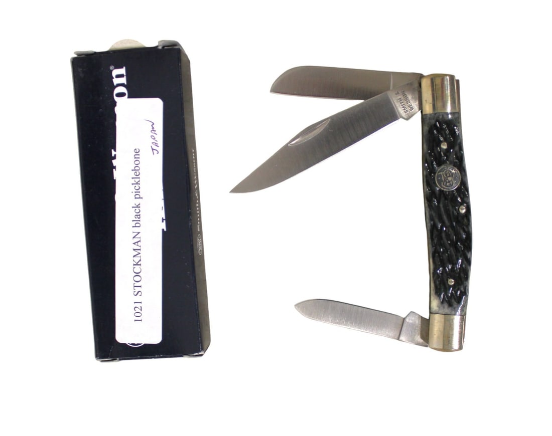 Smith & Wesson 1021 Stockman Black Picklebone Knife, Japan: Smith & Wesson 1021 Stockman Black Picklebone Knife, Japan