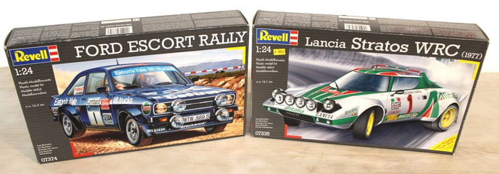 2 Revell 1/24 Lancia Stratos WRC 1977, Ford Escort Rally, no guarantee all parts are here