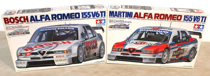 2 Tamiya models in boxes Martini Alfa Romeo & Bosch 155V6TI  no guarantee all parts are here