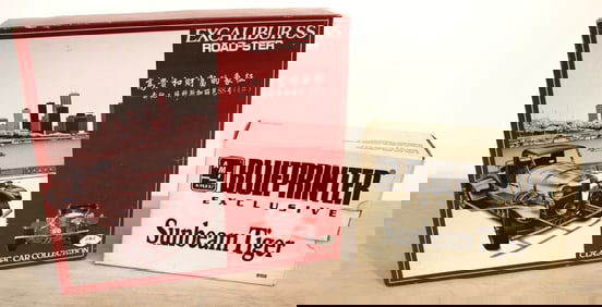 2 models in boxes: Excalibur SS road-ster and AMT ERTL Blueprinter Exclusive Sunbeam Tiger 8159  no