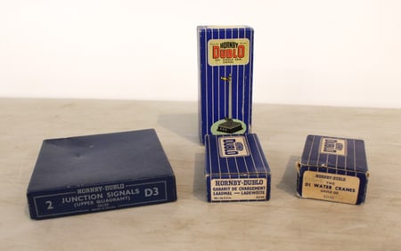 Vintage Hornby-Dublo Train Accessories seem complete in original boxes