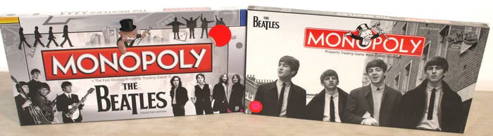 2 Beatles Monopoly Games with Collectible Pewter Tokens in original unopened boxes