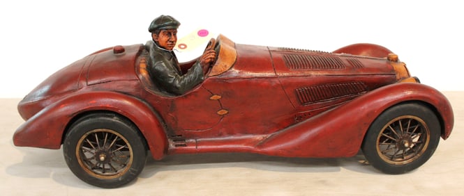 Wooden Model Car with Driver