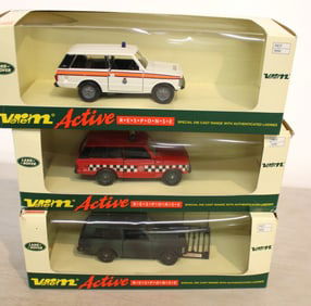 3 Land Rover Active Response Diecast Cars by Verem made in France in original boxes