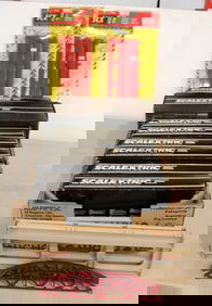 arge selection of slot car track accessories Scalextric, guard rails and other, some in original box