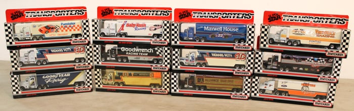 12 Matchbox Super Stars Transporters in unopened original boxes