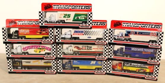 10 Matchbox Super Stars Transporters in unopened original boxes