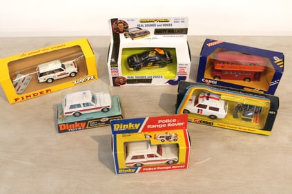 Assorted 6 diecast collectibles, Corgi, Dinky and other in unopened original packages