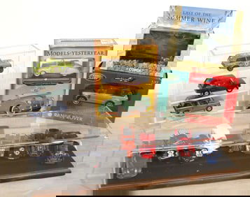 15 die cast cars, 3 in original boxes, 2 in display cases