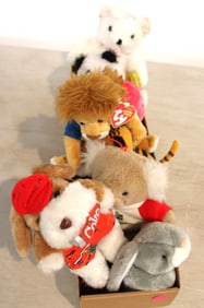 9 assorted vintage stuffed animals including TY and others