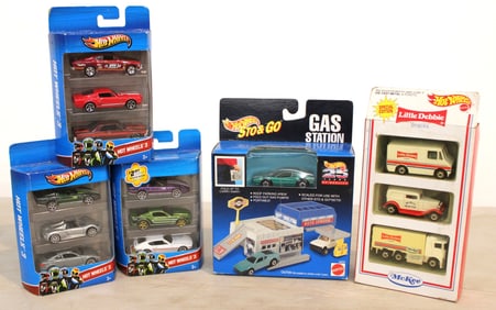 5 Hot Wheels gift packs including Little Debbie in unopened original packages
