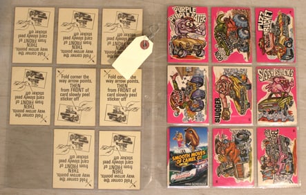 17 Vintage Odd Rods Trading Cards Stickers
