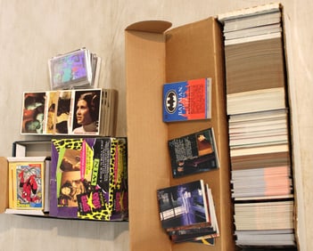 Mixed lot trading cards: Marvel, DC Comic, Star Wars, Empire Strikes Back, Super Star music cards..