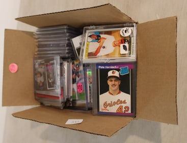 Assortment of mixed sports trading cards baseball and others