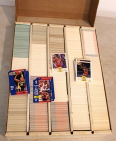 Large box of basketball trading cards
