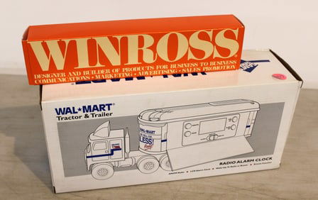 2pc. Walmart Tractor Trailer Radio alarm clock & Winross Tractor Trailer toy in original box