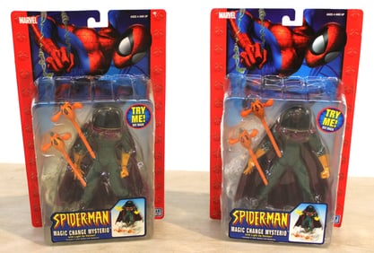2 Marvel Spiderman action figures in original packaging