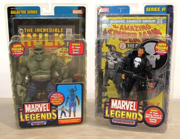 2 Action figures Amazing Spiderman The Punisher & Hulk Spiderman Comic