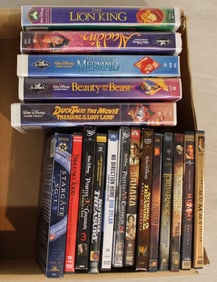 Mixed lot of DVDs and VCRs movies