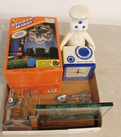 Assortment Winnie the Pooh spoon and fork, Donald Duck spoon, Dale Earnhardt mug, Shadow Maker and