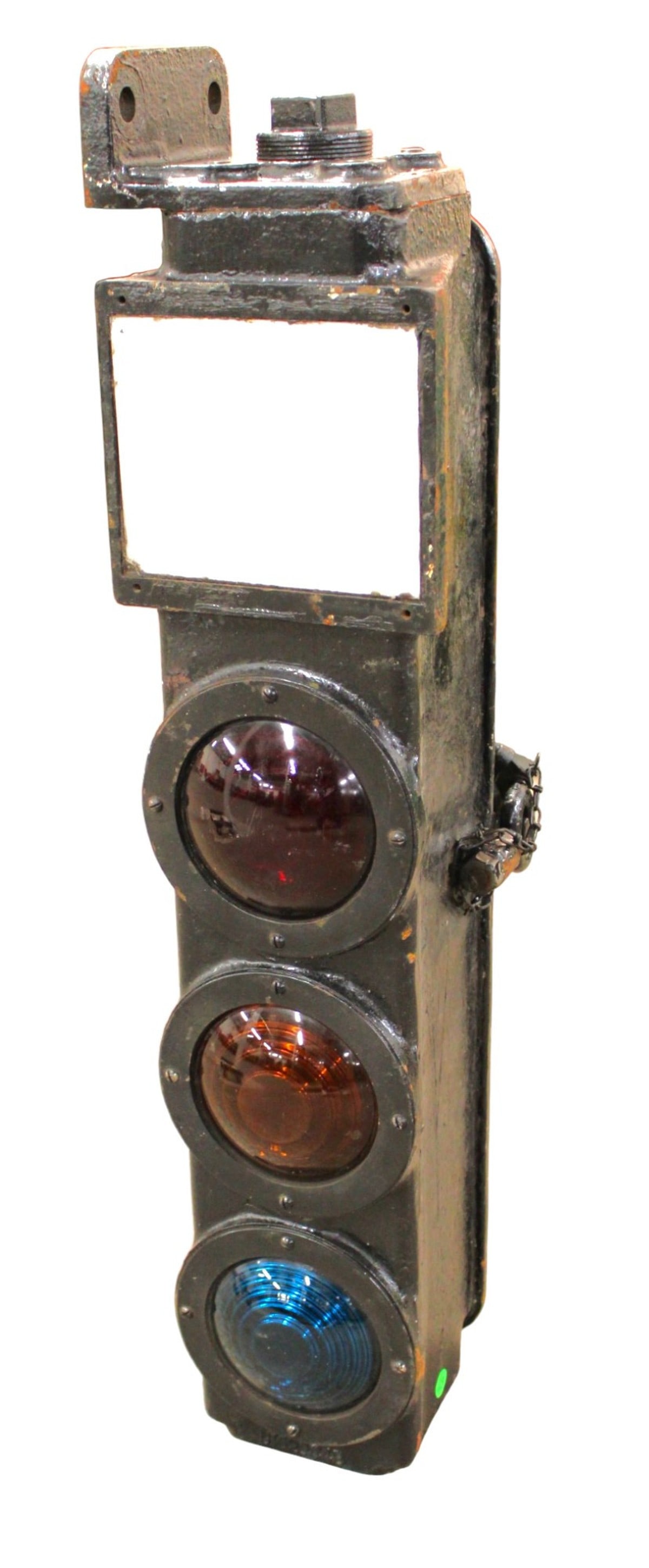 Antique Cast Iron Railroad light: Antique Cast Iron Railroad light, structurally sound and in as found condition. 32"l x 8"w x 7"h