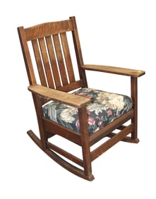 Antique L. & J.G. Stickley Mission Oak Rocking Chair