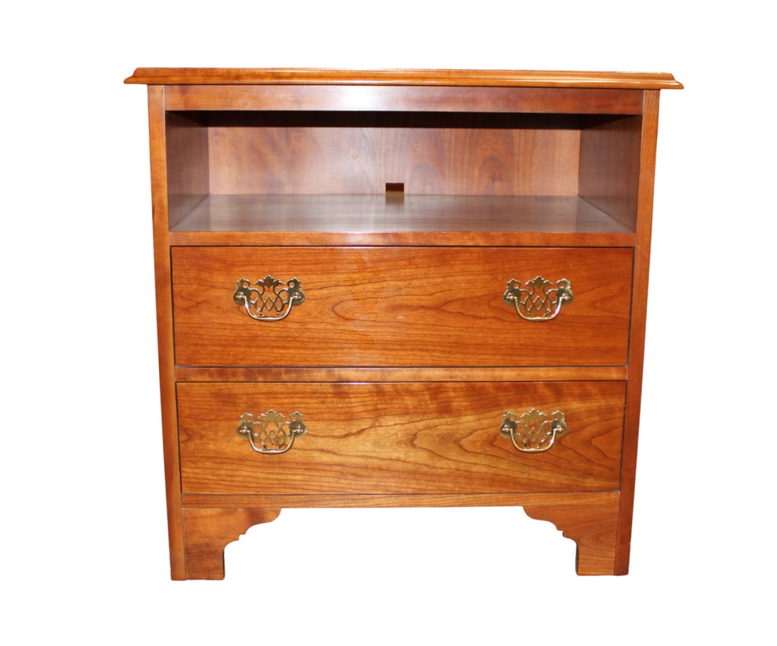 Stickley solid cherry 2 drawer nightstand (1 of 8)