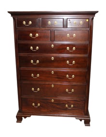 Stickley solid mahogany 10 drawer high chest
