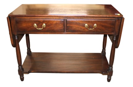 Henkel Harris drop leaf 2 drawer solid mahogany server