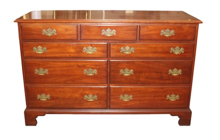 Henkel Harris solid cherry 9 drawer low chest